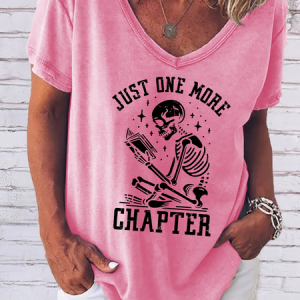 Women's Just One More Chapter Shirt, Bookworm T-Shirt, T-shirts, Lilicloth.com