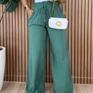 Strechy Waist Pocket Design Pants Casual Drawstring Wide Leg Pants, women Pants, ChicMe catalog