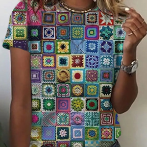 Vintage 3D Print T-Shirt, T-shirts, Lilicloth.com