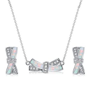 jewelry sets - Italo Opal Knot Design Necklace & Earrings Jewelry Set Opal Jewelry Set, Italo jewelry - Online Catalog