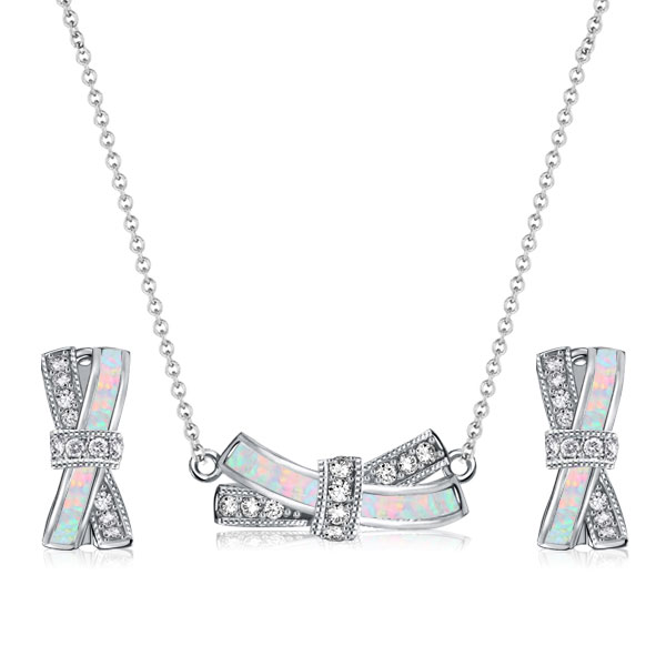 jewelry sets - Italo Opal Knot Design Necklace & Earrings Set Opal Jewelry, Italo jewelry - Online Catalog