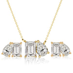 jewelry sets - Italo Toi Et Moi Emerald & Pear Shaped Necklace & Earrings Jewelry Set, Italo jewelry - Online Catalog