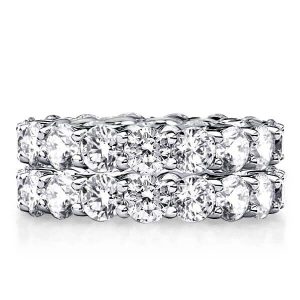 stackable ring sets - Classic Round Eternity Stackable Band Set, Italo jewelry - Online Catalog