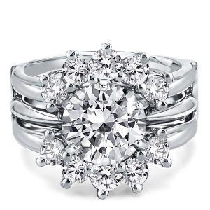 bridal sets - Sunflower Design Round Cut Guard Bridal Jewelry Set, Italo jewelry - Online Catalog