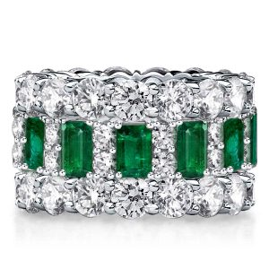 stackable ring sets - Italo Emerald Green Stackable Band Set For Women, Italo jewelry - Online Catalog