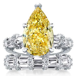 bridal sets - Italo Ribbon Design Yellow Topaz Pear Shaped Bridal Set, Italo jewelry - Online Catalog