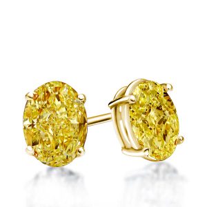 earrings - Golden Oval Cut Yellow Sapphire Stud Earrings For Women, Italo jewelry - Online Catalog