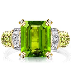 emerald cut engagement rings - Italo Vintage Peridot Emerald Cut Engagement Ring For Women, Italo jewelry - Online Catalog