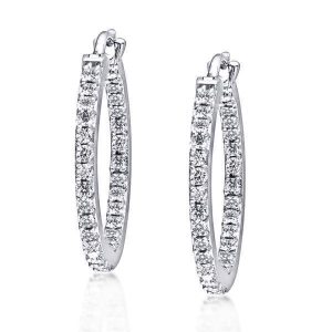 earrings - Classic Round Silver Hoop Earrings For Women, Italo jewelry - Online Catalog