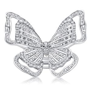 dancing butterfly - Pear & Baguette Double Butterfly Ring Set, Italo jewelry - Online Catalog