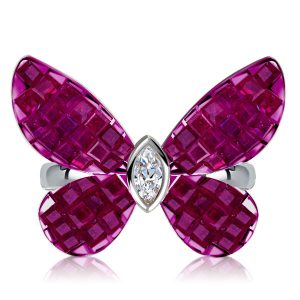 dancing butterfly - Dancing Butterfly Ruby Sapphire Engagement Ring For Women, Italo jewelry - Online Catalog