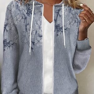 Women's Spring/Fall Outerwear Casual 3D Printing Long Sleeve Hoodie Jacket, JustFashionNow Jackets, color:As Picture|size:4XL,