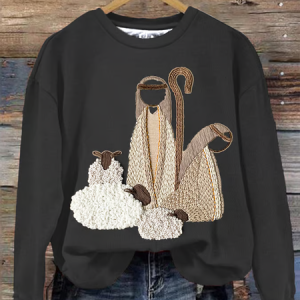 Casual Crew Neck Nationality/ethnic Sweatshirt, Hoodies & Sweatshirts, color:Black|size:XXL, catalog Noracora shop