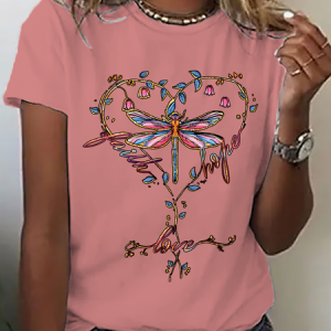 Faith Hope Love Dragonfly Cotton T-Shirt, T-shirts, Lilicloth.com