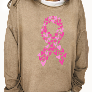 Breast Cancer Casual Crew Neck Sweatshirt, Hoodies&Sweatshirts, Lilicloth.com