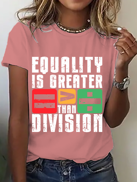 Equality Is Greater Than Division Cotton T-Shirt, T-shirts, Lilicloth.com - Image 2