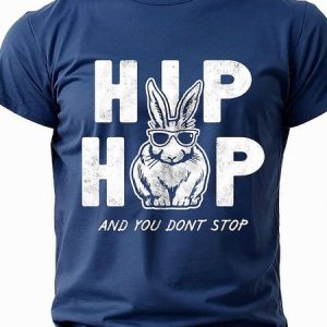 Mens Easter Hip Hop Bunny Funny Short Sleeve T-Shirt, T-shirts, Lilicloth.com