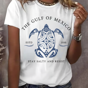 Casual Text Letters Crew Neck Short Sleeve T-shirt, T-shirts, color:White|size:XXL, catalog Noracora shop