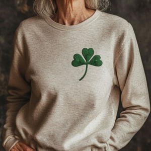 Women's St Patrick's Day Floral Shamrock Casual Spring/Fall Long Sleeve Sweatshirt, JustFashionNow Sweatshirts & Hoodies, color:Gray|size:XXL,
