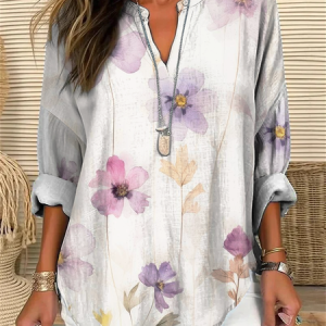 Flowers and plants Print Blouse, Blouses, Lilicloth.com