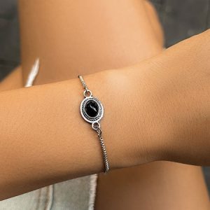 Vintage Pendant Adjustable Turquoise Bracelet, JustFashionNow Bracelets, color:Black,