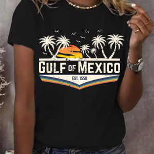 Women's Text Letters Short Sleeve Tee T-shirt Crew Neck Printing Casual Summer Graphic Tee Top, JustFashionNow T-Shirts, color:Black|size:XXL