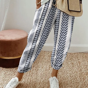 Women's Geometric Ankle Pants Pant Casual Spring/Fall Trousers, JustFashionNow Pants, color:As Picture|size:4XL,