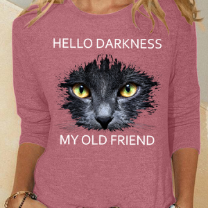 Hello Darkness My Old Friend Casual Long Sleeve Shirt, Long sleeves, Lilicloth.com