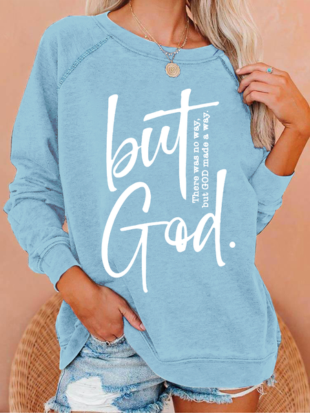 There Is No Way But God Made A Way Christian Casual Regular Fit Text Letters Sweatshirt, Hoodies&Sweatshirts, Lilicloth.com
