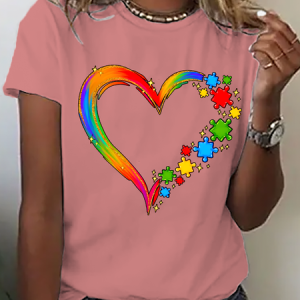 Autism Heart Awareness Shirt,Autism Shirt,Autism Mom,Awareness Shirt Cotton T-Shirt, T-shirts, Lilicloth.com