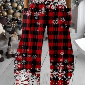 Women's Trousers Bloomers Holiday Going Out Casual Christmas Spring/Fall Pants, JustFashionNow Pants, color:Red|size:4XL,