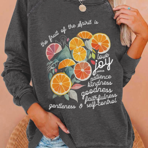 The Fruit Of The Spirit Is Love Christian Crew Neck Casual Sweatshirt, Hoodies&Sweatshirts, Lilicloth.com