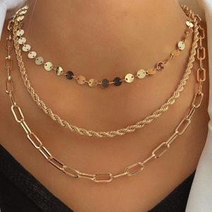 1pcs Multi-Layered Hollow Out Braided Chain Necklace, women Necklace & Pendant, ChicMe catalog