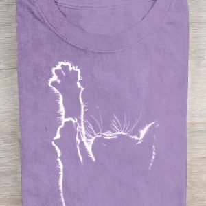 Casual Cat Loose T-Shirt, T-shirts, Lilicloth.com