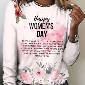 Floral Casual T-Shirt, Long sleeves, Lilicloth.com