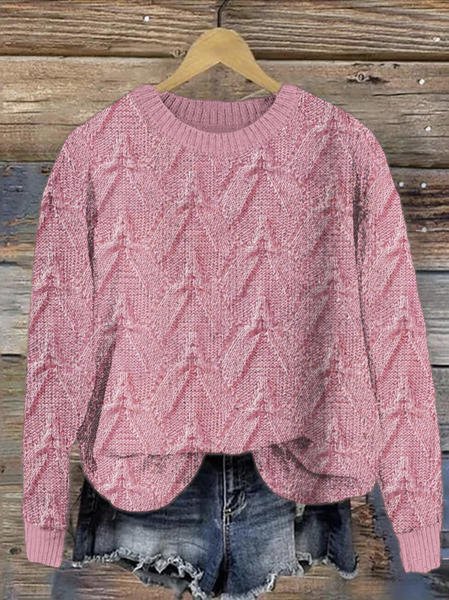 Loose Simple Maple Leaf Sweater, Sweaters, Lilicloth.com - Image 2