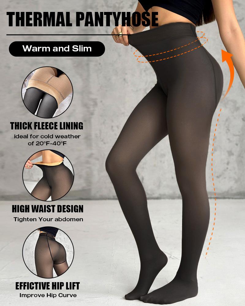 ChicMe ShapeLift 2-Piece Magic Thick Fleece Lined Leggings High Waist Thermal Pantyhose Warm Leggings 3 Shades (Size Regular/Large/Extra Large), women Leggings, ChicMe catalog - Image 4