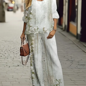 Women's Floral Spring Print Casual Two-Piece Suit, Two-pieces, Lilicloth.com
