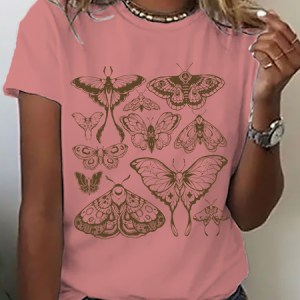 Vintage Butterfly And Moth Cotton T-Shirt, T-shirts, Lilicloth.com