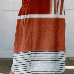 Women's Vintage Striped Umbrella Spring/Fall Linen Skirt, JustFashionNow Skirts, color:As Picture|size:3XL,