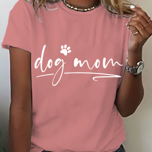 Dog Mom Cotton T-Shirt, T-shirts, Lilicloth.com