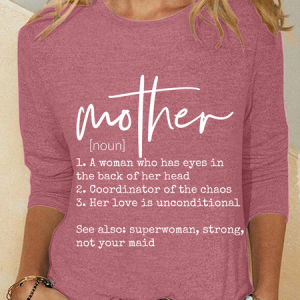 Mother Definition Casual Long Sleeve Shirt, Long sleeves, Lilicloth.com