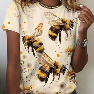 Bees Print T-Shirt, T-shirts, Lilicloth.com