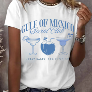 Women's Text Letters Short Sleeve Tee T-shirt Crew Neck Printing Casual Summer Graphic Tee Top, JustFashionNow T-Shirts, color:White|size:XXL,