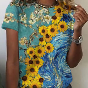Flower sunflower Print T-Shirt, T-shirts, Lilicloth.com