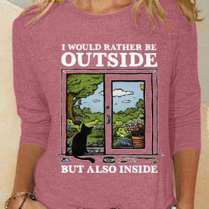 I Would Rather Be Outside Casual Long Sleeve Shirt, Long sleeves, Lilicloth.com