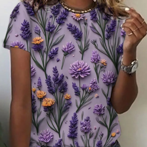 Flower lavender 3d Print T-Shirt, T-shirts, Lilicloth.com