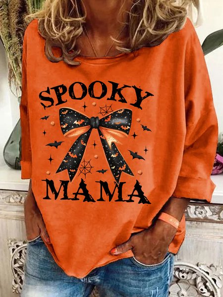 Spooky Mama Halloween Casual Sweatshirt, Hoodies&Sweatshirts, Lilicloth.com - Image 2