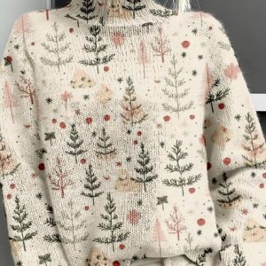Women's Mock Neck 3D Printing Vintage Spring/Fall Long Sleeve Sweatshirt, JustFashionNow Sweatshirts & Hoodies, color:As Picture|size:3XL,