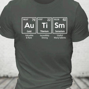 Autism Awareness Elements Periodic Cotton T-Shirt, T-shirts, Lilicloth.com